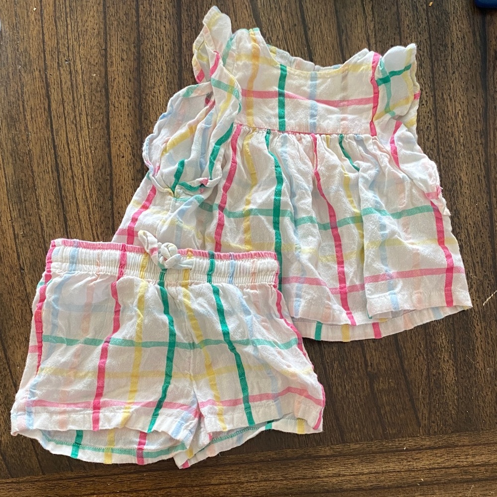 Tucker & Tate Colorful Plaid Baby Outfit size 9M